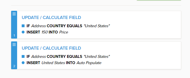 How can I auto populate a field and get a price based on a country field? Image 1 Screenshot 20