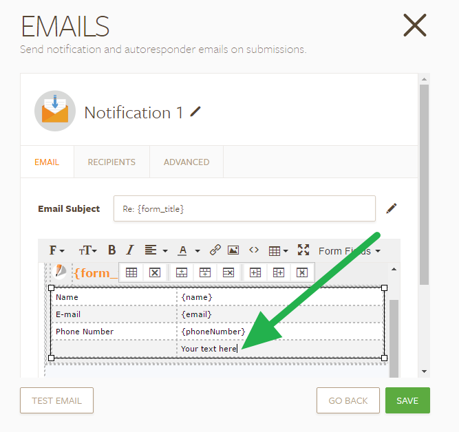 Is it possible to change the text of the Terms and Conditions widget in the email template? Image 2 Screenshot 41
