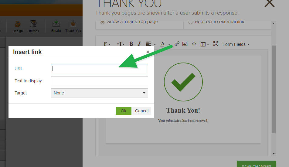 Is there a way to insert a PDF file in thank you page? Image 1 Screenshot 30